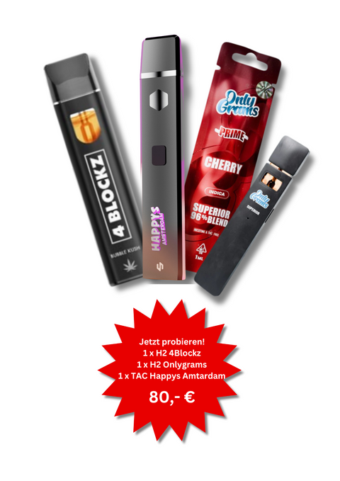 1 x 4 Blockz (H2) + 1 x Happys Amsterdam (TAC) + Onlygrams (H2) Sparangebot