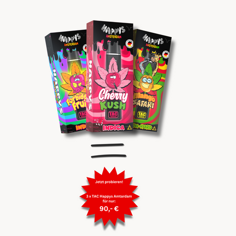3 x 1 ml Happys Amsterdam TAC Vape Pen Sparangebot!